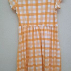 Dress girl  size14 yellow white